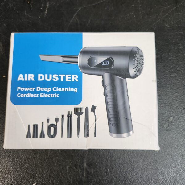 Compressed Air Duster-3 Gear Adjustable 100000RPM Electric Air Duster with LED Light, Rechargeable Cordless Air Blower for Keyboard Electric Devices Cleaning. Replaces Compressed Air Cans (Black) | EZ Auction