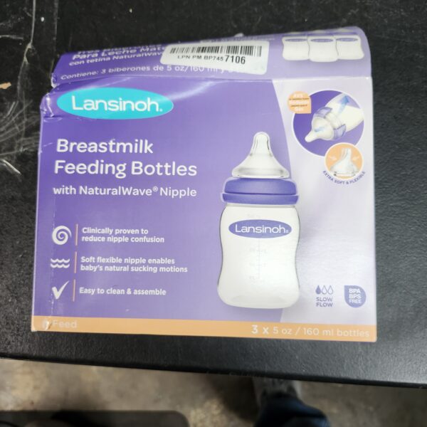 *** USED *** Lansinoh Anti-Colic Baby Bottles for Breastfeeding Babies, 5 Ounces, 3 Count, Includes 3 Slow Flow Nipples, Size S | EZ Auction