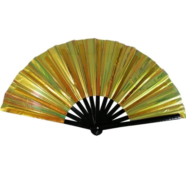 QCWN Yellow Gold Rave Fan,Folding Hand Fans,Chinese Fan,Renaissance Fan,Clack Fan,Large Hand Fan For Festivals,Halloween,Burlesque,Drag Queen.Hand Fan Foldable As Rave Outfits Accessories For Women | EZ Auction