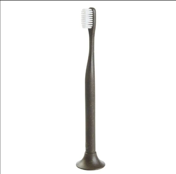 Bogobrush Compostable Toothbrush with Soft Nylon Bristles Stand in Coffee Brown | EZ Auction