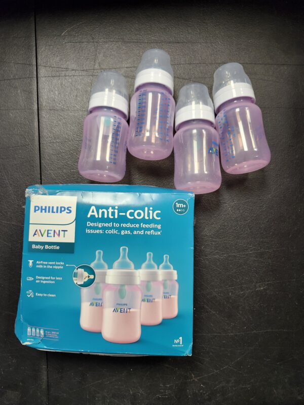 ***USED A LITTLE DIRTY***Philips AVENT Anti-Colic Baby Bottles with AirFree Vent, 9oz, Pink, Pack of 4, SCY703/14 | EZ Auction