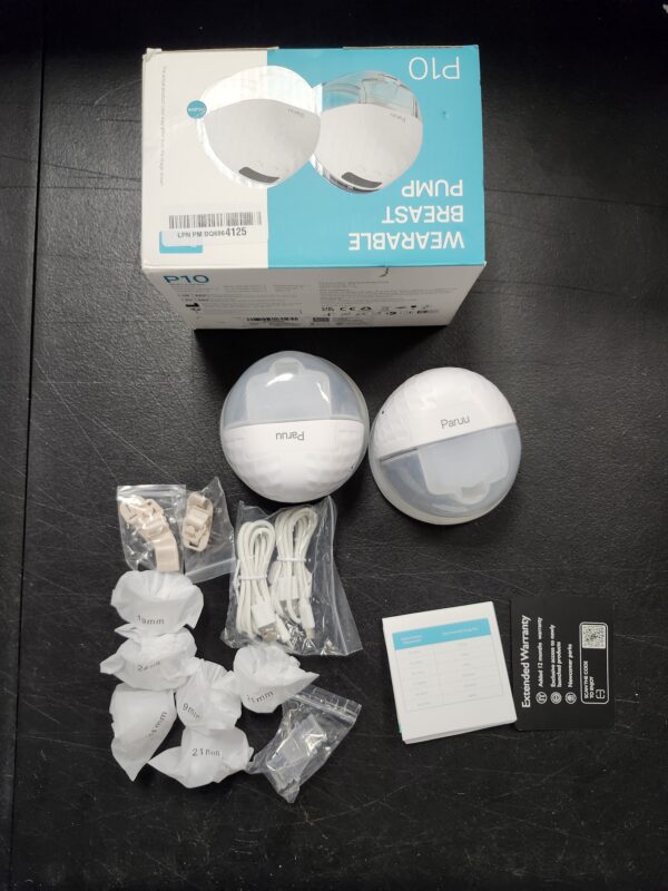 ***SLIGHTLY USED BUT IN GREAT CONDITION***Paruu P10 Hands-Free Breast Pump Wearable, 338mmHg Strong Suction, Low Noise, 4 Modes & 9 Levels, Electric Breast Pump Portable, Smart Display, 19/21/24/28mm Insert/Flange, 2 Pack (White) | EZ Auction