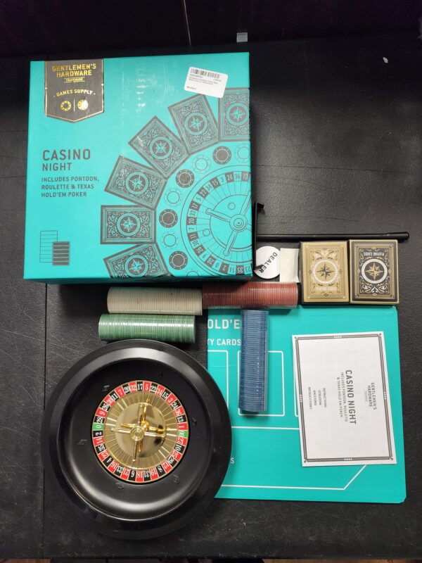 Roulette Wheel Game Set, includes Roulette and Texas Hold’em Poker, Perfect for Parties and Holidays, Get for a Fun Casino Night! (Classic) | EZ Auction