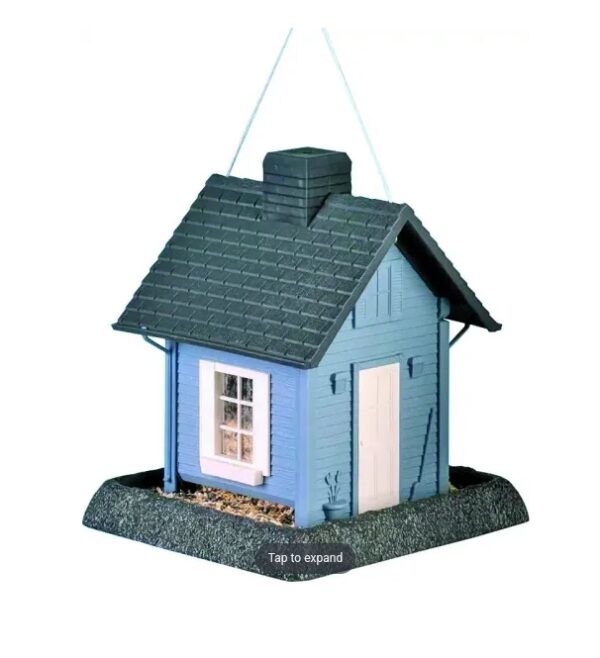 North States 9085W 9085 Wild Bird Feeder, Cozy Cottage, 5 Pound, Plastic, Blue And Gray, 11-1/2 Inch Height, Pole Mounting | EZ Auction