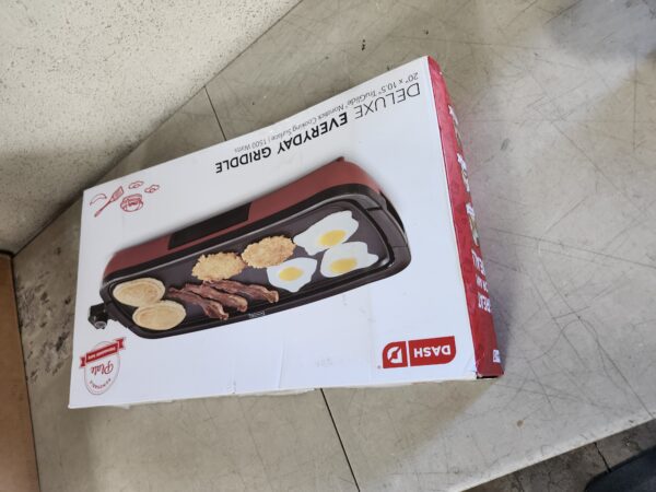 DASH Deluxe Everyday Electric Griddle with Dishwasher Safe Removable Nonstick Cooking Plate for Pancakes, Burgers, Eggs and more, Includes Drip Tray + Recipe Book, 20” x 10.5”, 1500-Watt - Red | EZ Auction