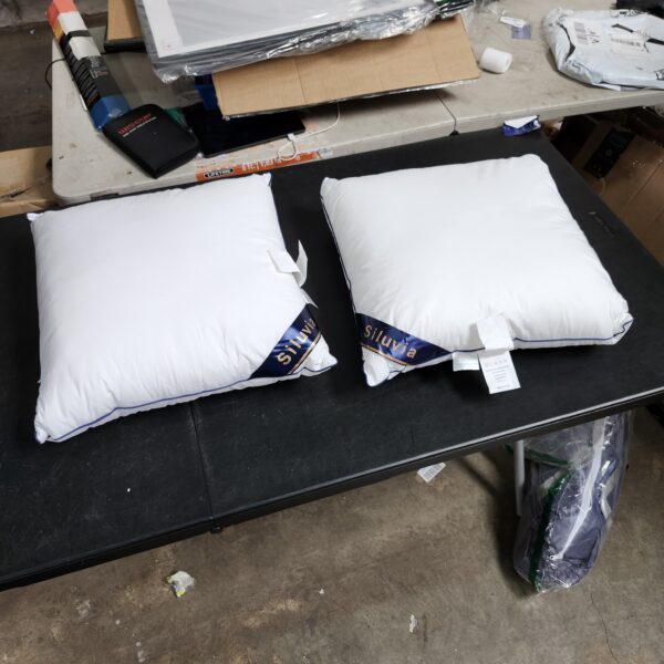 *** USED *** Siluvia 18"x18" Pillow Inserts Set of 2 Decorative 18" Pillow Inserts with 100% Cotton Cover Square Interior Sofa Throw Pillow Inserts Decorative White Pillow Insert Pair Couch Pillow | EZ Auction