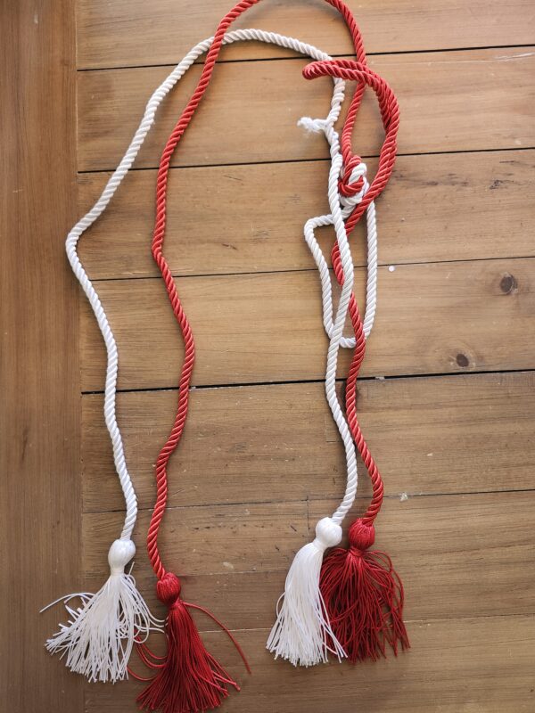 Double Graduation Honor Cords - Red and White,68" Long | EZ Auction