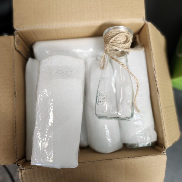 Flowers Vases Set of 10, Small Clear Glass Vases with Rope Design and Differing Unique Shapes Flower Vase for Home Holiday Decoration | EZ Auction