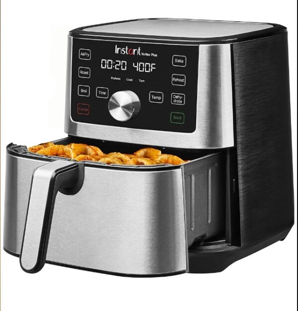 Instant Vortex Plus 6QT XL Air Fryer, 6-in-1, Broils, Dehydrates, Crisps, Roasts, Reheats, Bakes for Quick Easy Meals, 100+ In-App Recipes, Dishwasher-Safe, from the Makers of Instant Pot, Black | EZ Auction