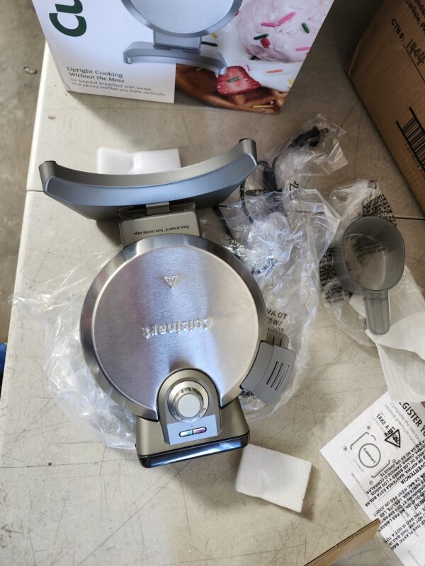 Cuisinart Mini Belgian Waffle Maker, Vertical Mini Waffle Iron, Silver, WAF-V100P1 | EZ Auction