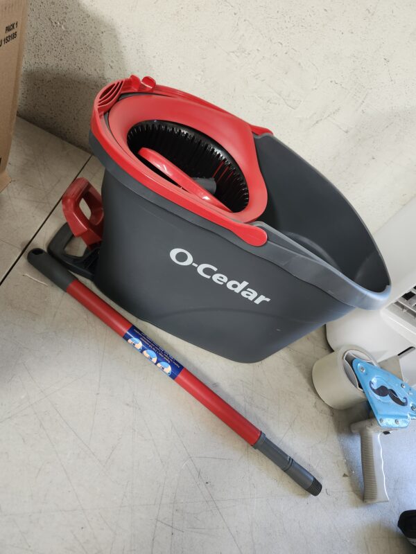 O-Cedar EasyWring Microfiber Spin Mop, Bucket Floor Cleaning System, Red, Gray, Standard | EZ Auction