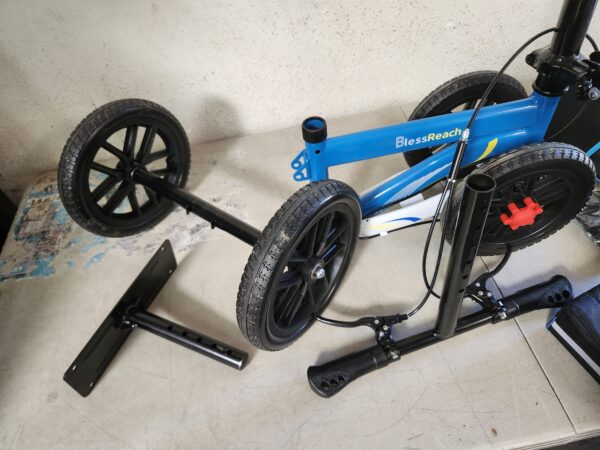 ***USED***All Terrain Steerable Knee Scooter Crutch Alternative，Deluxe Medical Scooter Double Handbrake,for Adults Injured Ankle & Foot Recovery Scooter in Blue | EZ Auction