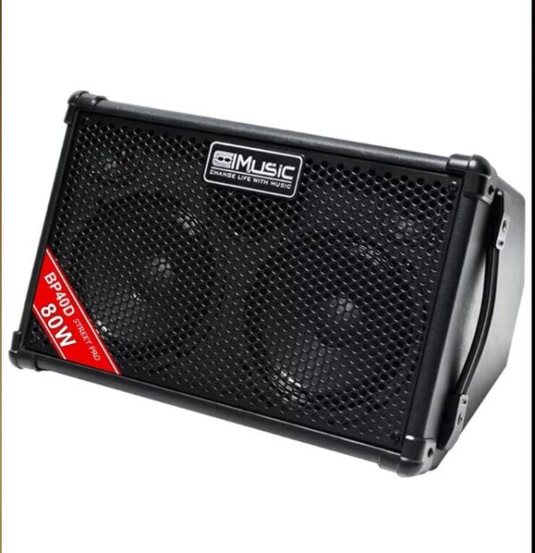 Coolmusic BP40D Powered Acoustic Guitar Amplifier- Portable Bluetooth Speaker 80W W/Battery with Reverb Chorus Delay Effect, 6 Inputs,3 Band EQ, Black | EZ Auction