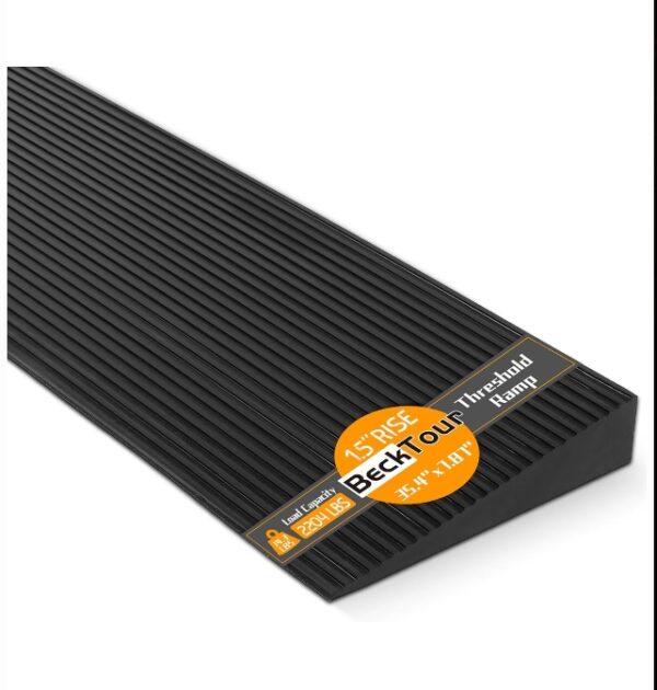 1.5'' Rise Threshold Ramp for Doorways, 2204 LBS Capacity Rubber Threshold Ramp, Non-Slip Driveway Curb Ramps Handicap Ramp for Wheelchair Scooter Stroller, Cuttable & Adjustable Size | EZ Auction