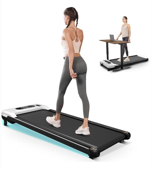 Walking Pad with Incline, Under Desk Treadmill for Home Office, 2.5HP Portable Treadmills with Panel & Remote Control, 4 in 1 Walking Running Machine Manual Incline, Compact Treadmill 265LB Capacity | EZ Auction