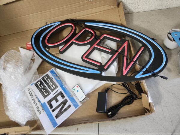 Open Signs for Business,32"x16" Neon Open Sign Led w/Remote Control Open Closed Sign Window Wall Door Bar Coffee Salon Store,ON/OFF Switch | EZ Auction