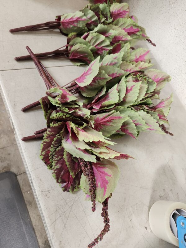 Coleus Artificial Green Silk Plants 6PCS (Does not include flowerpot) | EZ Auction