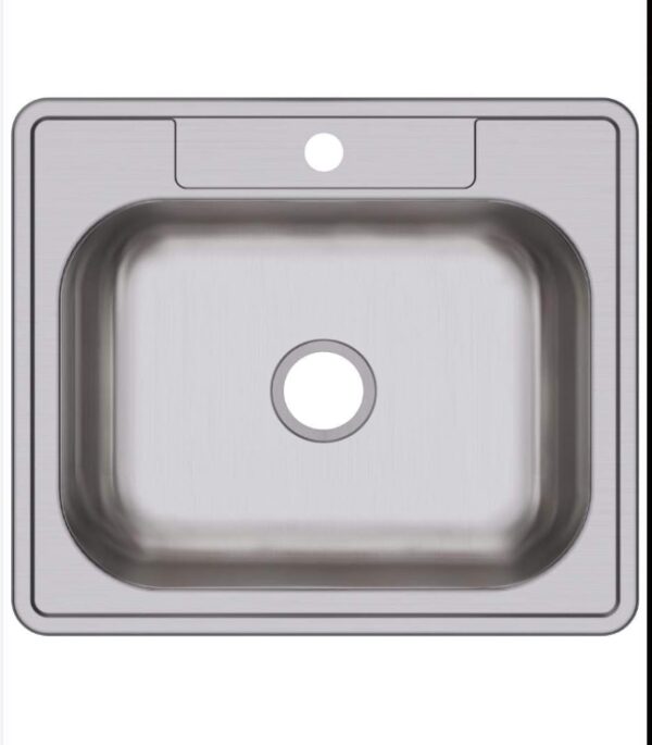 Dayton D125211 Single Bowl Top Mount Stainless Steel Sink, 25 x 21 | EZ Auction