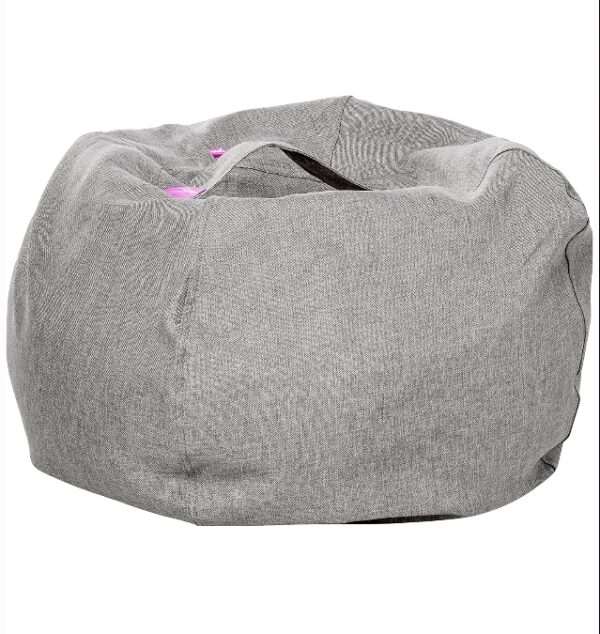 ***USED***Posh Creations Bean Bag Chair for Kids, Teens, and Adults Includes Removable and Machine Washable Cover, Heather Gray, 27in - Medium | EZ Auction