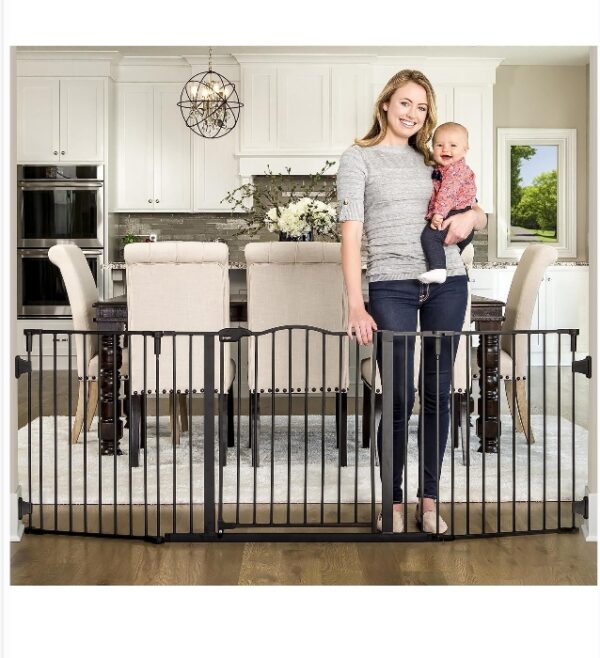 Regalo Deluxe Home Accents Widespan Safety Gate, 74.5" W x 28" H, Includes 4 Wall Mounts , Black | EZ Auction