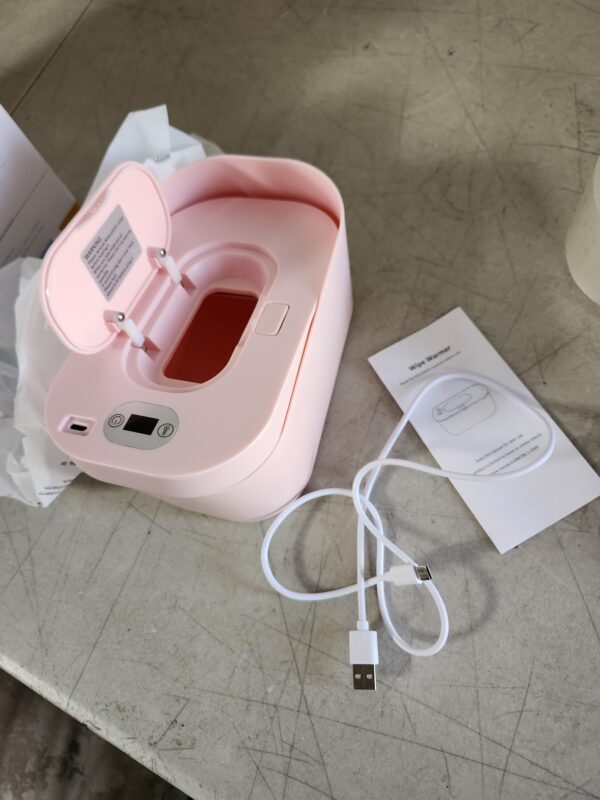 Wipe Warmer with Digital Display,Large Capacity Wipes Dispenser, 3 Modes of Temperature Heating Control,Warms Quickly and Evenly, Comfort and Safety for Baby（Pink) | EZ Auction