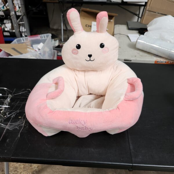 Baby Support Seat Sofa Cartoon Infant Sofa Cute Learning Sitting Chairs Baby Sit Up Chair Back Head Protector Baby Bouncer Infants Floor Seats (Pink Rabbit) | EZ Auction