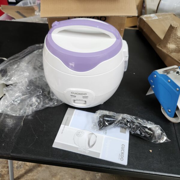 Cuckoo CR-0671V 6 Cup Basic Electric Rice Cooker and Warmer, Nonstick Inner Pot, White/Purple | EZ Auction