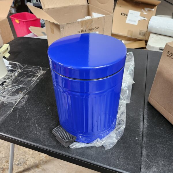 5 L Round Step Pet Trash with Lid,Mini Metal Pedal Bin,Small Garbage Can Wastebasket for Home,Car or Office | EZ Auction