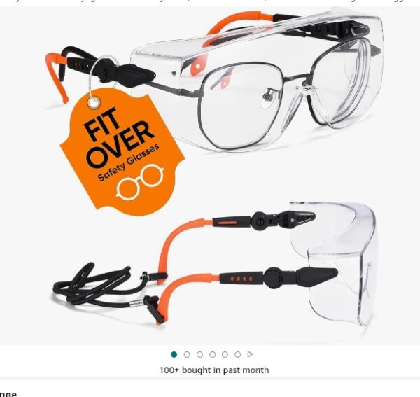 SAFEYEAR Safety Glasses Over Eyeglasses Fit Over Eyewear,ANSI Z87 Certified,Clear Anti-Scratch Fog Proof Goggles | EZ Auction