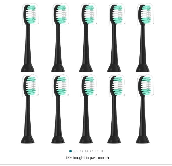 Everystep Replacement Toothbrush Heads Compatible with AquaSonic Black Series 10 Pack for Electric Toothbrush Black | EZ Auction