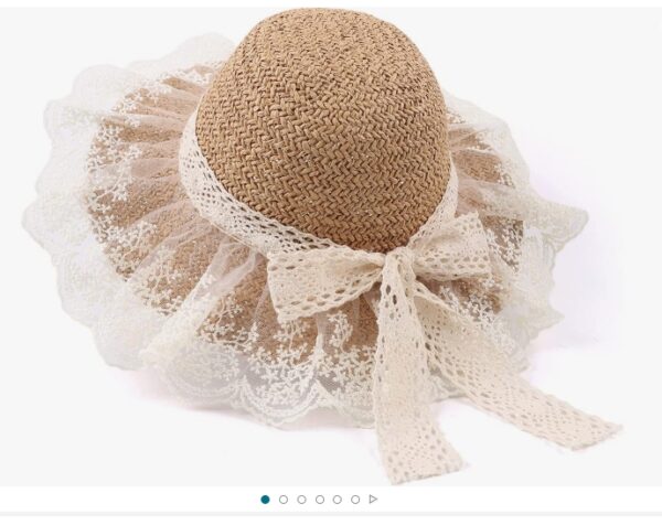 Baby Girl Straw Hat 3-6 Years Girls Summer Beach Hats with Bowknot Sun Protection Hats for Kids | EZ Auction