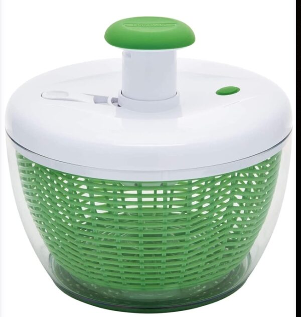 Farberware Easy to use pro pump spinner with bowl, colander and built in draining system for fresh, crisp, clean salad and produce, Large 6.6 quart, Green | EZ Auction