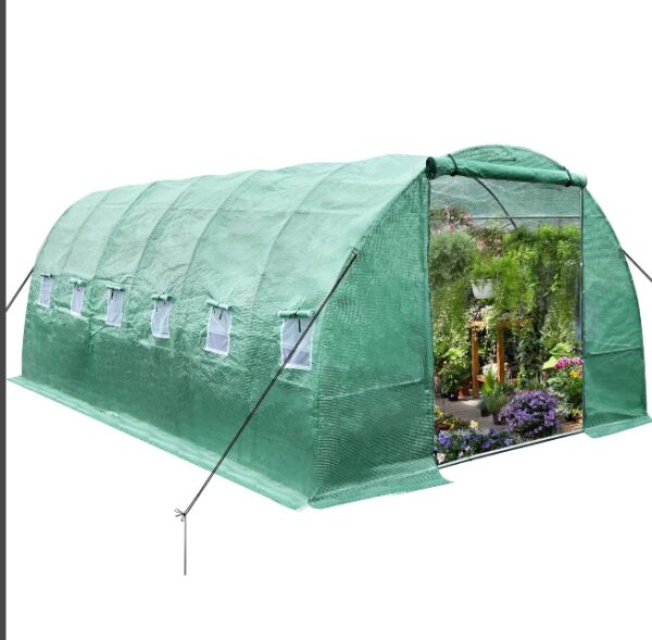 YITAHOME 20'x10'x7' Heavy Duty Greenhouses Large Walk-in Greenhouse Tunnel Green Houses Outdoor Portable Hot Plant Gardening Upgraded Galvanized Steel Stake Ropes Zipper Door 7 Crossbars Garden | EZ Auction