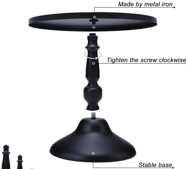 Set of 2 Black Cake Stands, QENUIITEA Metal Round Cake Holder Dessert Pie Pizza Display Stand 8" 10" 12" Serving Tray Halloween Decoration for Wedding Celebration Party Birthday Baby Shower | EZ Auction