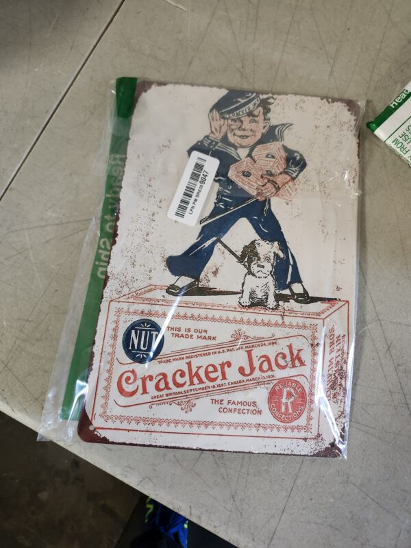 Tin Sign 8" x 12" Personalized Wall Decor Metal Signs Vintage for Bar Laundry Room Yard Ranch Pub 1918 Cracker Jack Candy Vintage Look | EZ Auction