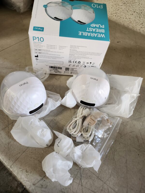 Paruu P16 Hands-Free Breast Pump Wearable, Wearable Breast Strong Suction, Low Noise, 4 Modes & 12 Levels, Electric Breast Pump Portable - 19/21mm Insert/Flange, 2 Pack (White) | EZ Auction