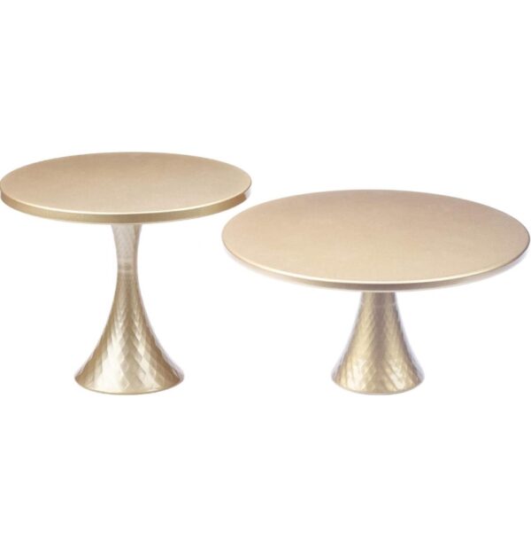 Set of 2 Round Cake Stands Modern Design Dessert Display Cake Stand Cupcake Stands for Party Celebration Baby Shower, Light Gold | EZ Auction