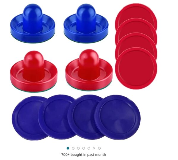 Air Hockey Pushers and Air Hockey Pucks Air Hockey Paddles, Goal Handles Paddles Replacement Accessories for Game Tables(4Pushers, 8Pucks) | EZ Auction