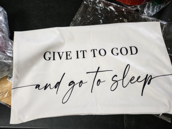 Give It to God and Go to Sleep, Decorative Pillows Covers for Bed, Throw Pillows Cover for Bed,12x20 Pillow Cover,Decorative Bed Pillows for Bedroom Room(12x20, White) | EZ Auction