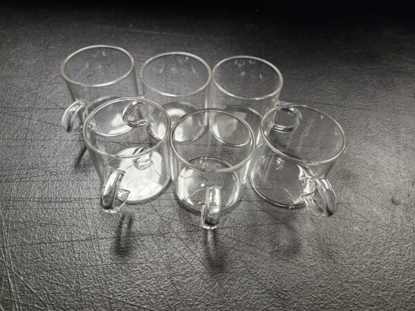 3oz Glass Tea Cups Set of 6 (Clear) | EZ Auction