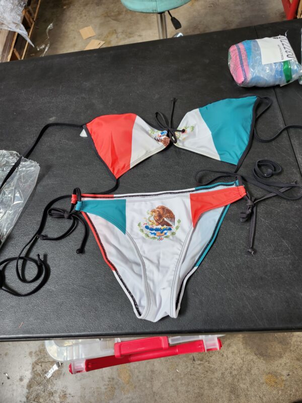 SIZE L* Bikini Mexican Flag Women Sexy Bikini Swimsuit, Adjustable strap's Bra+ Briefs, Suitable for All Shapes | EZ Auction