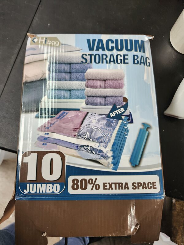 HIBAG Vacuum Storage Bags, 10 Jumbo Space Saver Vacuum Seal Bags, Space Bags, Vacuum Sealer Bags for Clothes, Comforters, Blankets, Bedding (10J) | EZ Auction