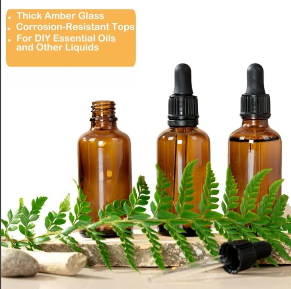 1/2 oz Glass Dropper Bottles - 5 Pack Eye Dropper Bottles with Funnels & Labels - 30ml Amber Glass Tincture Bottles for Essential Oils, Liquids (5PCS) | EZ Auction