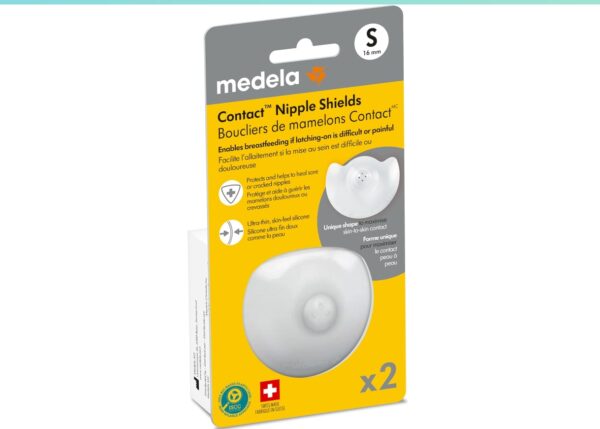 Medela Contact Nipple Shield for Breastfeeding, 16mm Extra Small Nippleshield, For Latch Difficulties or Flat or Inverted Nipples, 2 Count with Carrying Case, Made Without BPA, 3 Piece Set, 101034109 | EZ Auction