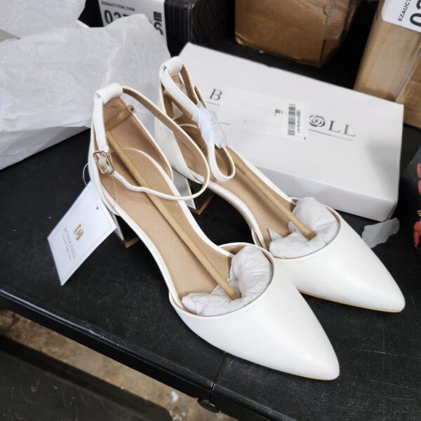 *** SIZE 8 *** mysoft Women's Pumps Shoes Pointed Toe Kitten Low Heels Stiletto Ankle Strap Closed Toe Wedding Party Dress Sandals | EZ Auction