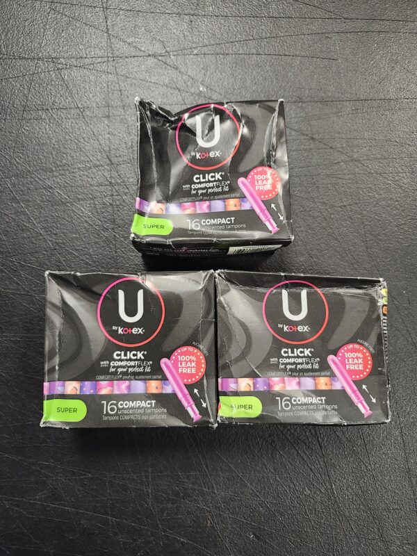 *** 3 PACK***U by Kotex Click Compact Tampons, Regular Absorbency, Unscented, 45 Count & U by Kotex Click Compact Tampons, Super Absorbency, Unscented, 45 Count | EZ Auction