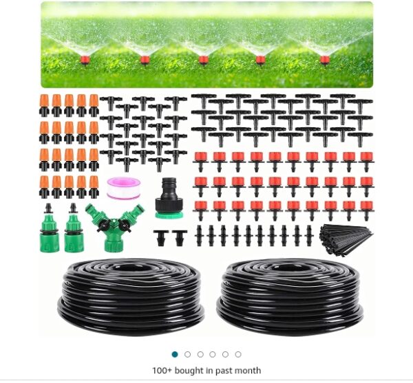 Garden Drip Irrigation Kit,98FT Greenhouse Micro Automatic Drip Irrigation System Kit with 1/4 inch Blank Distribution Tubing Hose Adjustable Patio Misting Nozzle Emitters Sprinkler | EZ Auction