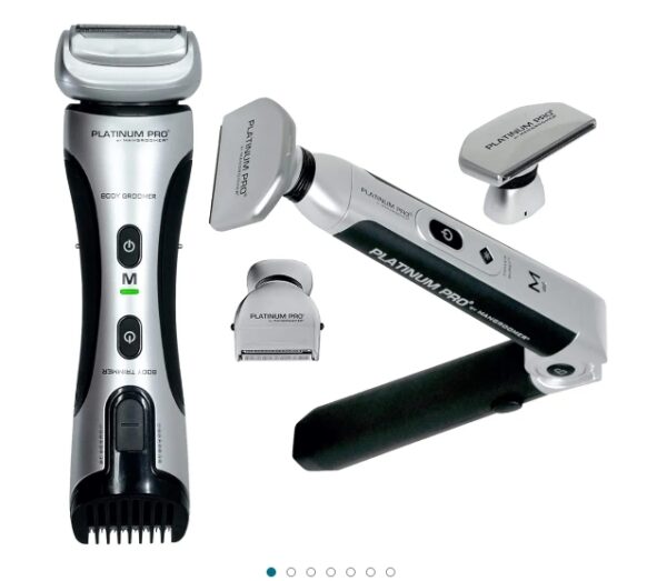 The New PLATINUM PRO Best Bundle - Back Shaver and Body Groomer for Full Body Grrooming, Plus a Free MANGROOMER Nose Trimmer! | EZ Auction