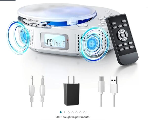 CD Player Portable, FELEMAN Upgraded Boombox CD Player & Bluetooth Speaker 2 in 1 Combo, Rechargeable Portable CD Player for Car/Home with Remote Control, FM Radio, Support AUX/USB, Headphone Jack | EZ Auction