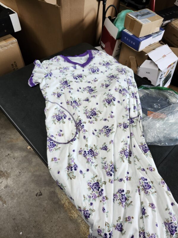 SIZE 2XL* Ekouaer Women's Full Length Short Sleeve Nightgown | EZ Auction
